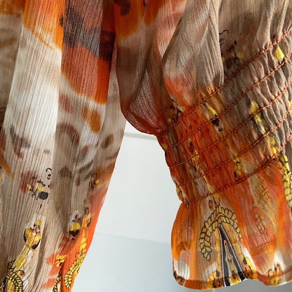 Marc Bouwer Beaded Printed Blouson Top S Small - Picture 8 of 8